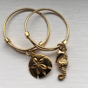 Alex and ani set 2 two 14kt gold rings